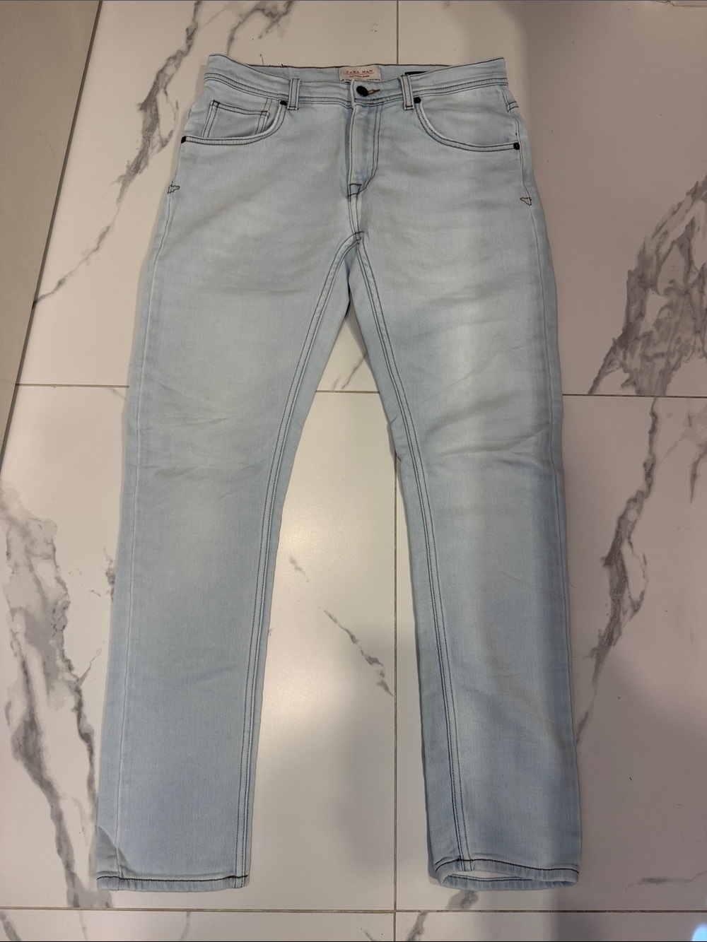 Men's Light Blue Skinny Jeans - Stretch Slim Fit